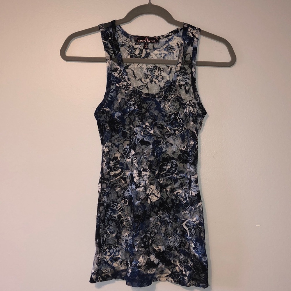 Almost Famous Mesh/Lace Tank Top Size Small